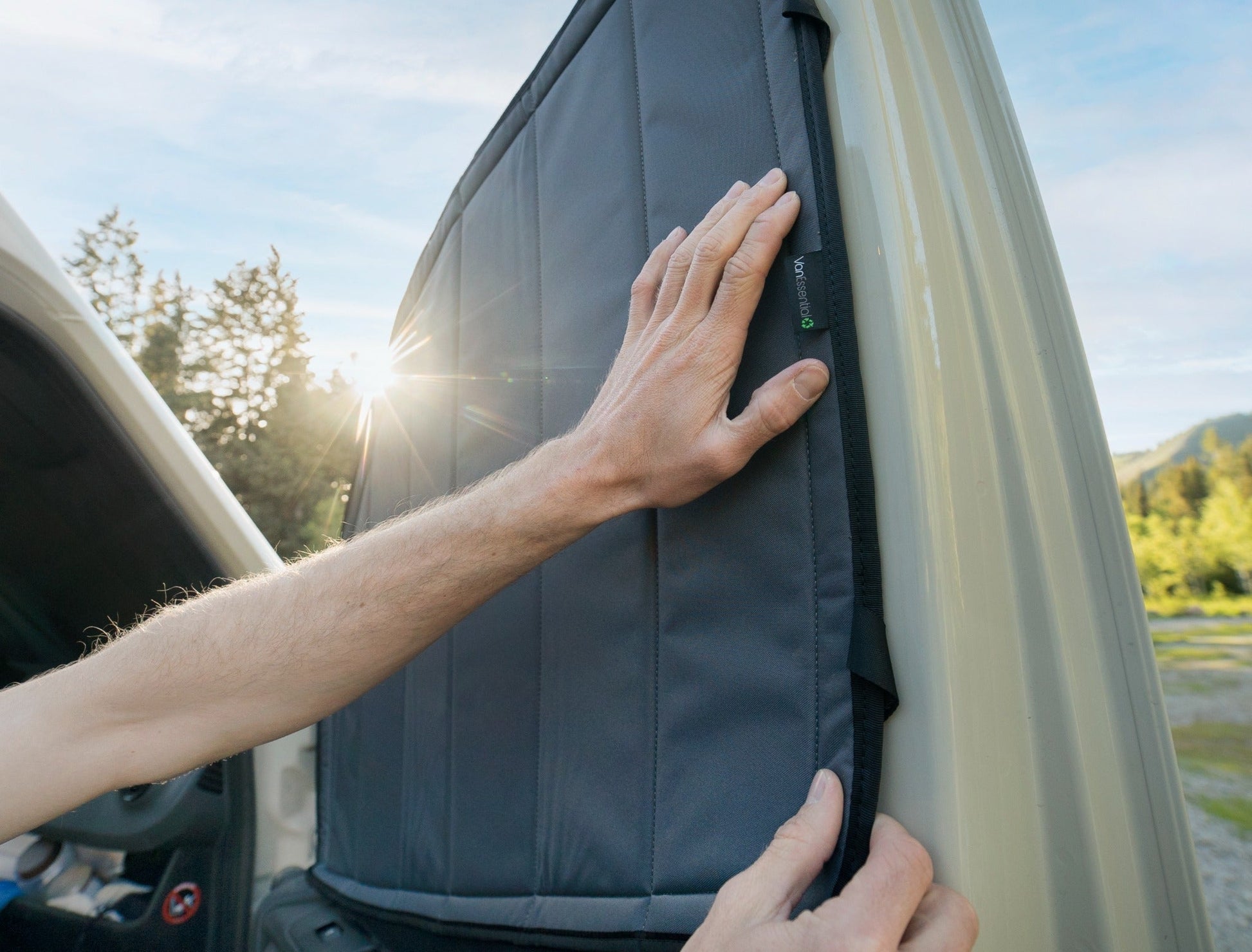 Mercedes Sprinter Stealth Front Door Window Covers (Pair) - Featherbuilt