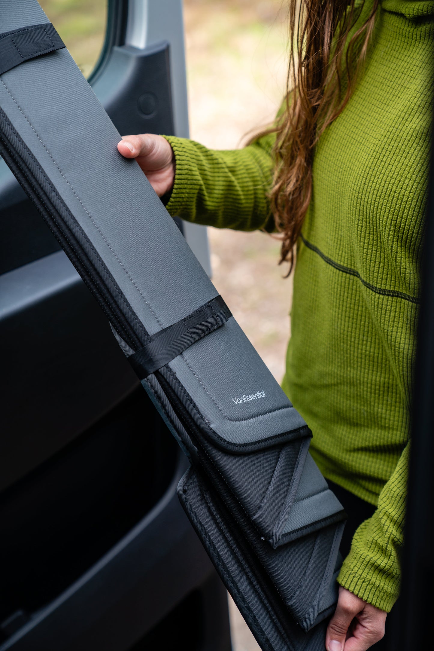 Mercedes Sprinter Stealth Front Door Window Covers (Pair) - Featherbuilt