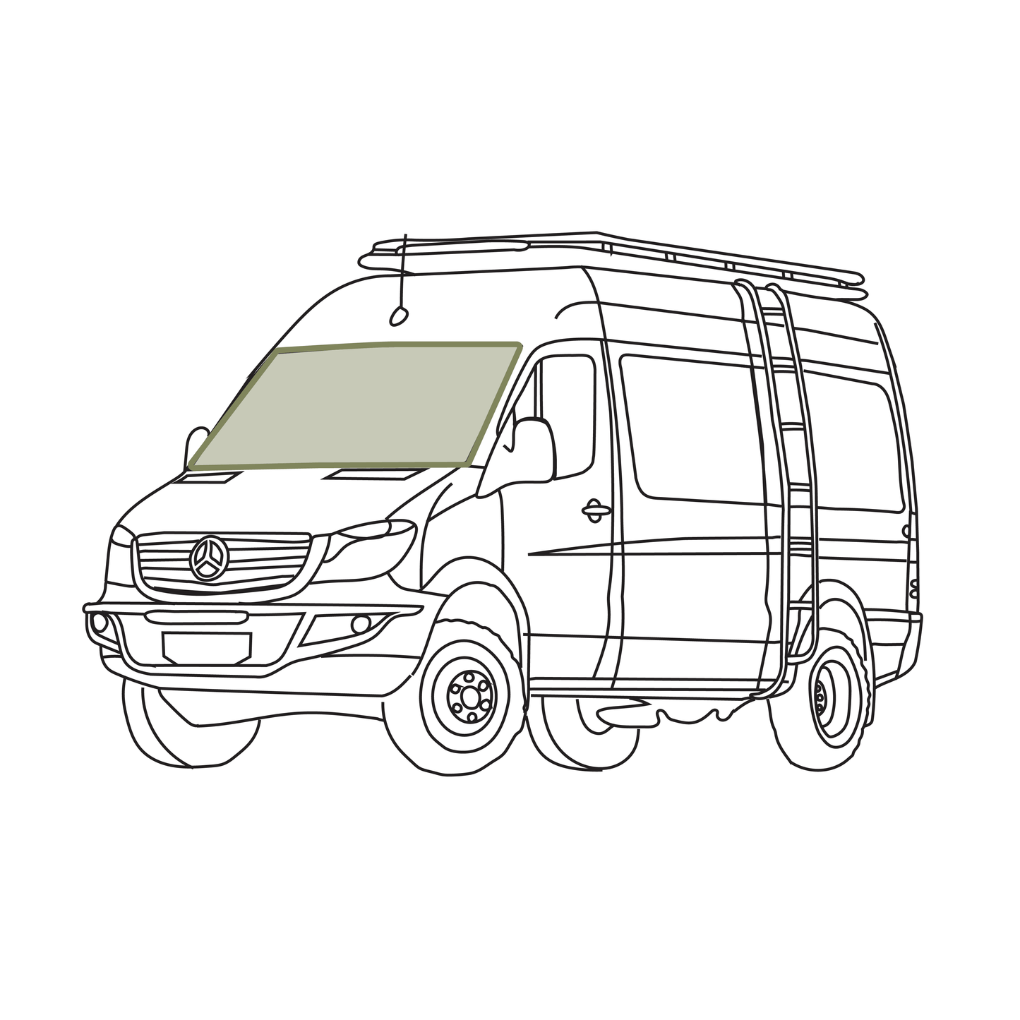 Mercedes Sprinter Stealth Front Windshield Cover - Featherbuilt