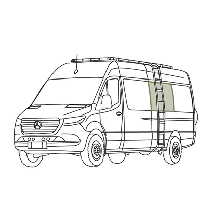 Mercedes Sprinter Stealth Passenger Van Middle Window Covers - Featherbuilt