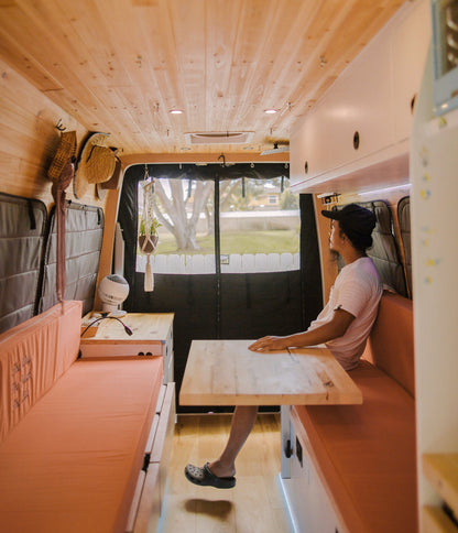 Mercedes Sprinter Stealth Passenger Van Rear Qtr Window Covers - Featherbuilt
