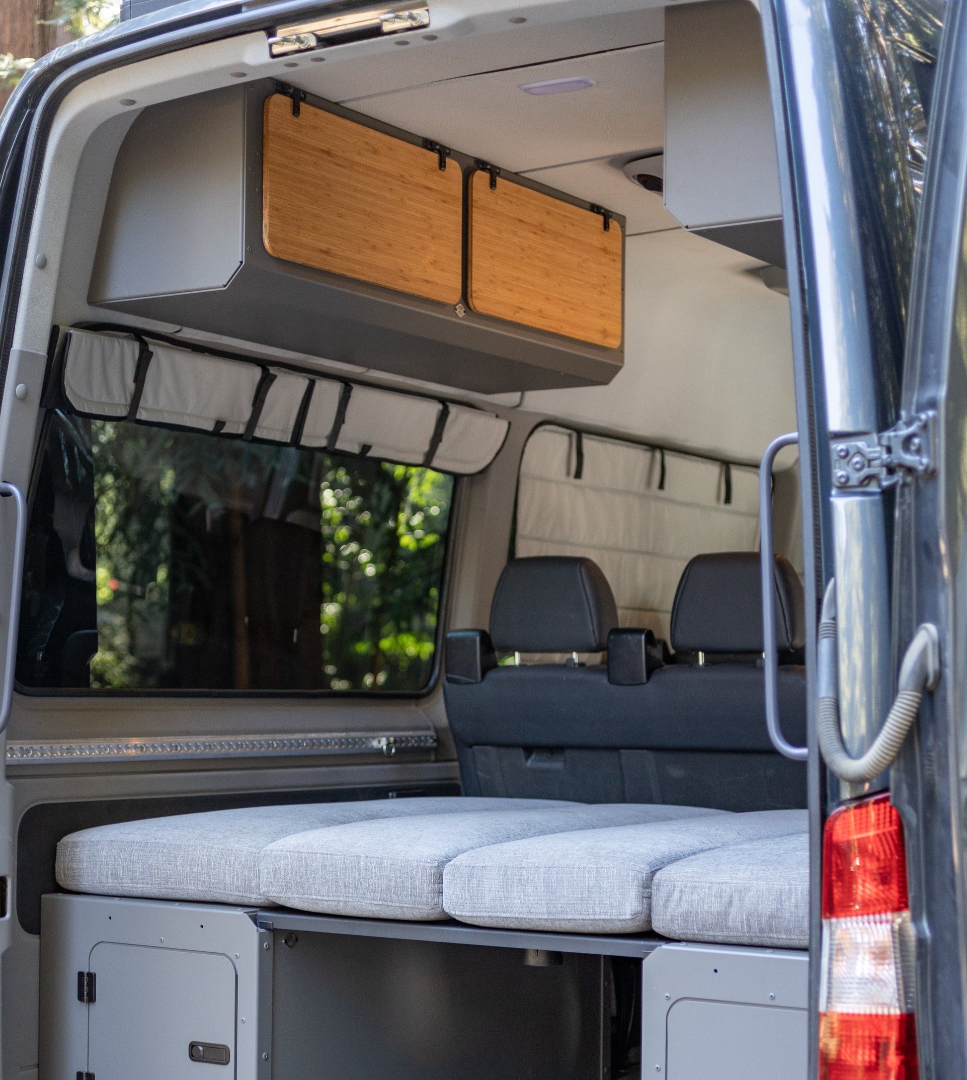 Mercedes Sprinter Stealth Passenger Van Rear Qtr Window Covers - Featherbuilt