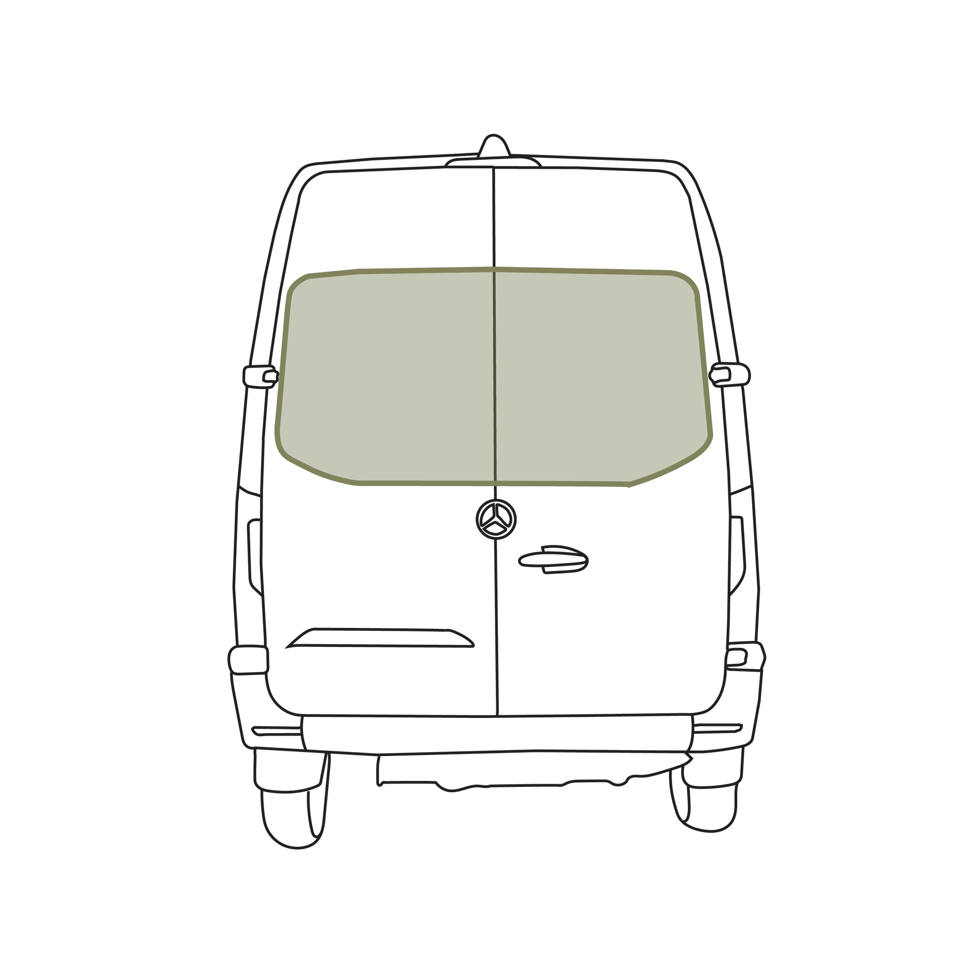 Mercedes Sprinter Stealth Rear Door Window Covers (Pair) - Featherbuilt