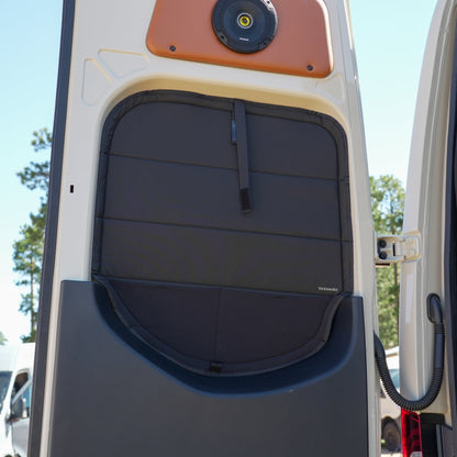 Mercedes Sprinter Stealth Rear Door Window Covers (Pair) - Featherbuilt