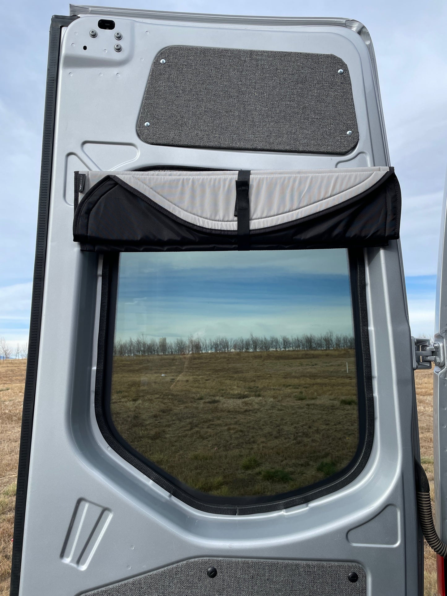 Mercedes Sprinter Stealth Rear Door Window Covers (Pair) - Featherbuilt