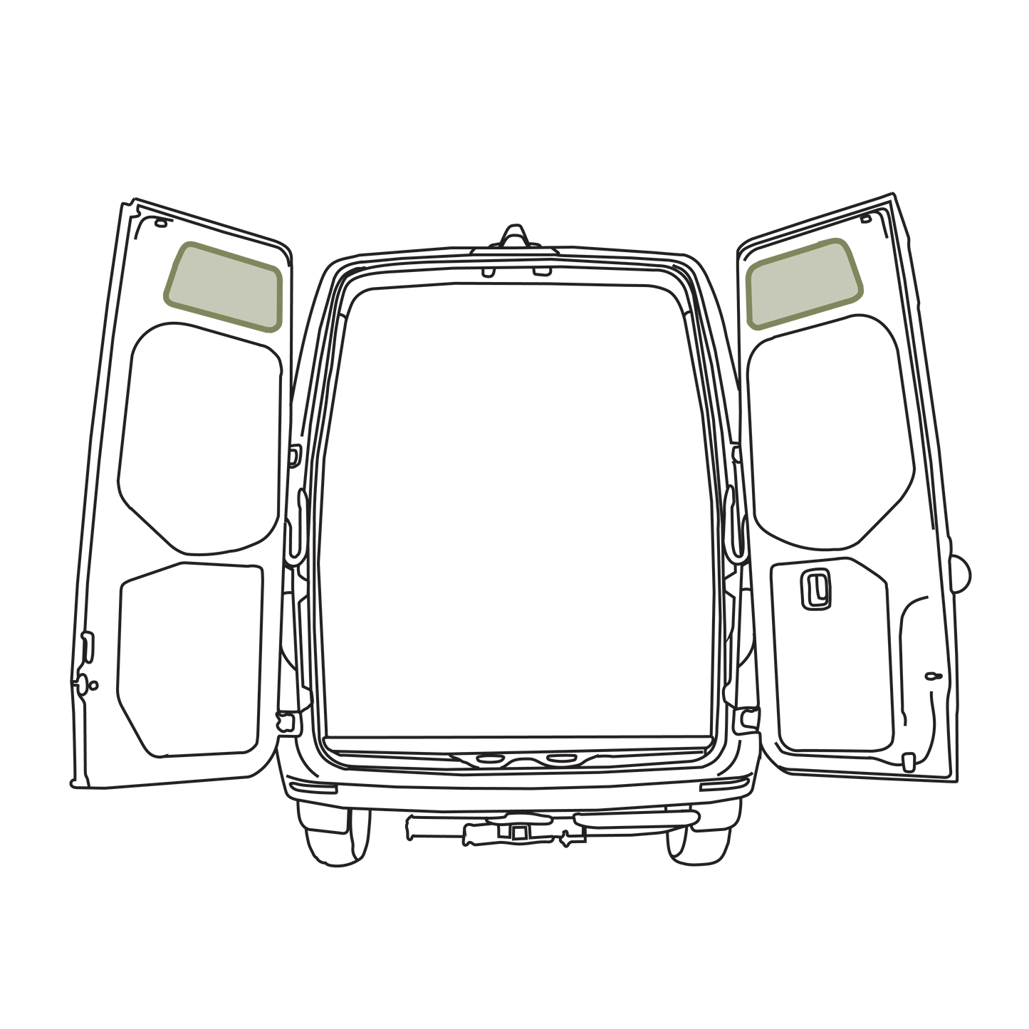 Mercedes Sprinter Upper Rear Door Storage Panels (Pair) - Featherbuilt