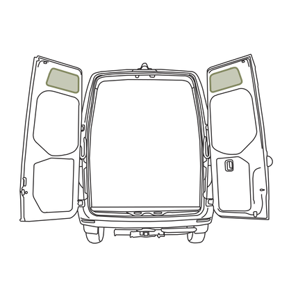 Mercedes Sprinter Upper Rear Door Storage Panels (Pair) - Featherbuilt