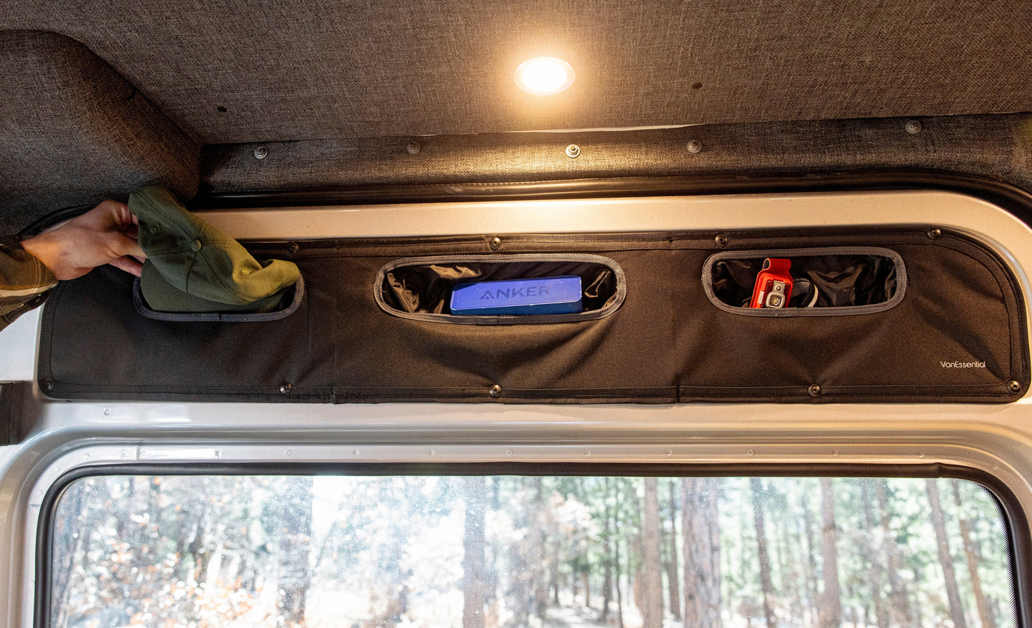 Mercedes Sprinter Upper Sliding Door Storage Panel - Featherbuilt