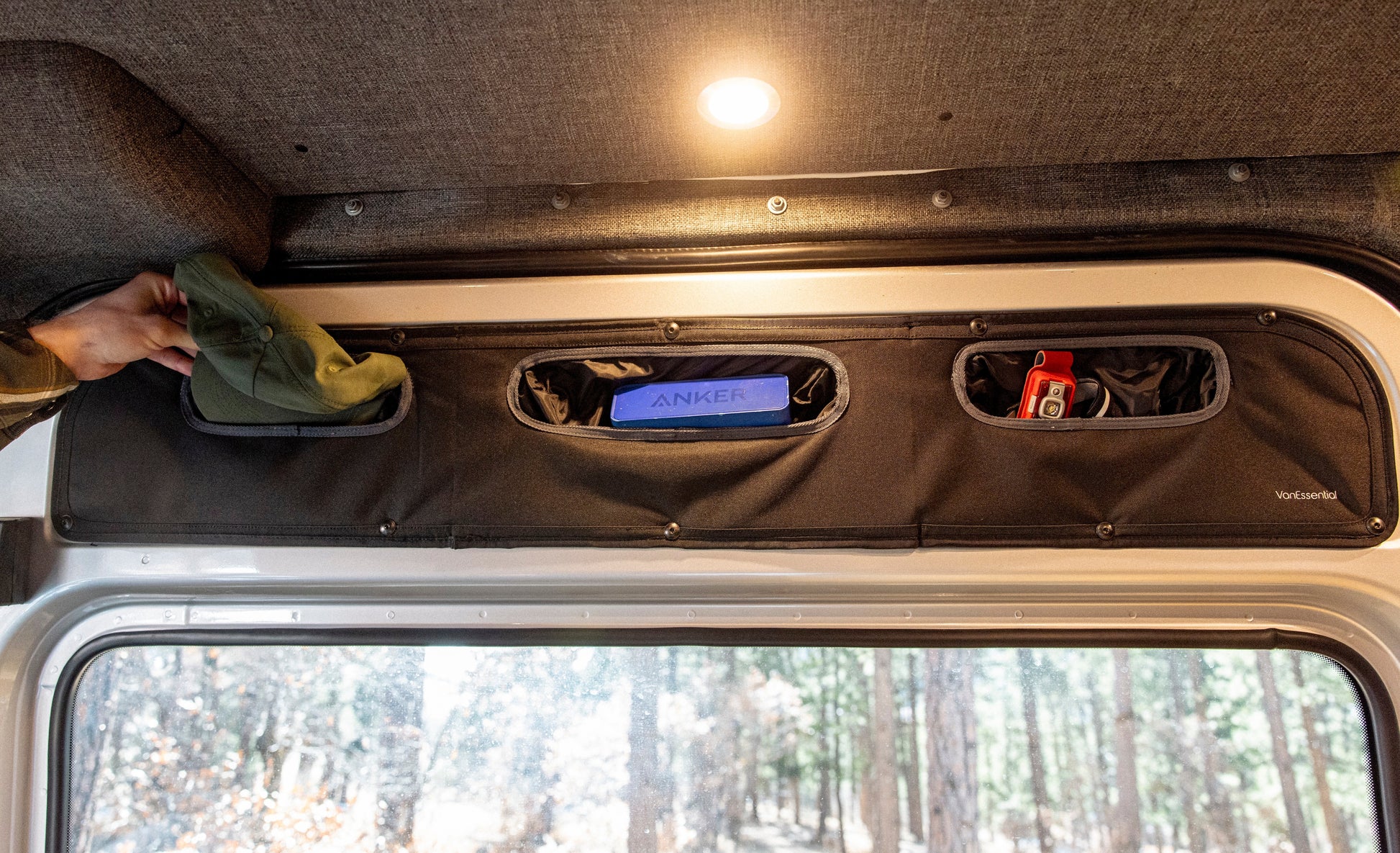 Mercedes Sprinter Upper Sliding Door Storage Panel - Featherbuilt