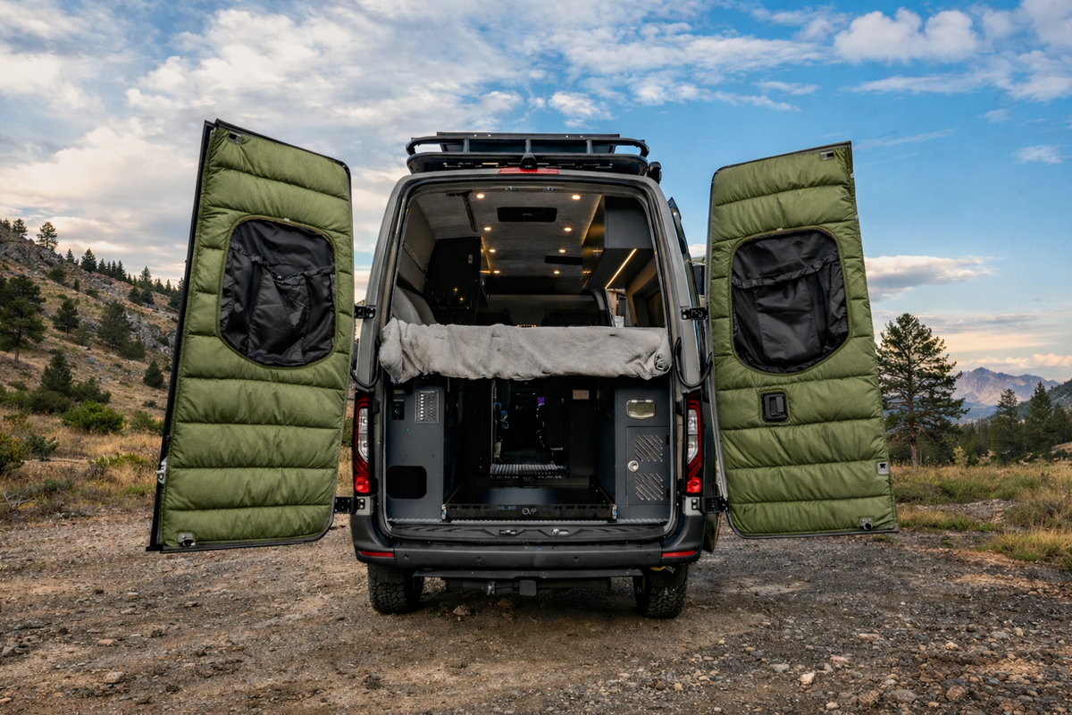 Maxx Cover Pro insulated rear door covers for the Mercedes Sprinter VS30 High Roof
