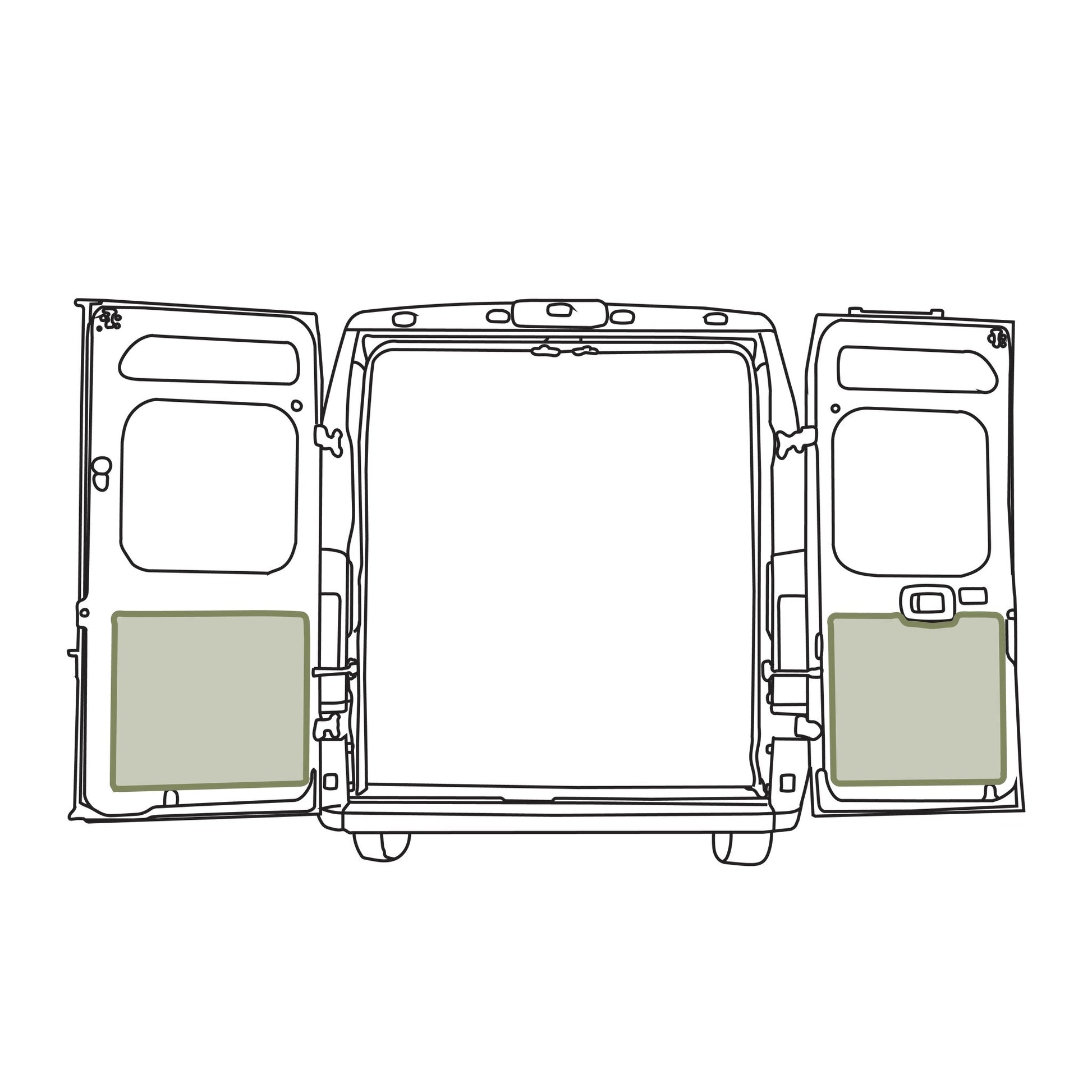 ProMaster Rear Door Lower Storage Panels (pair) - Featherbuilt