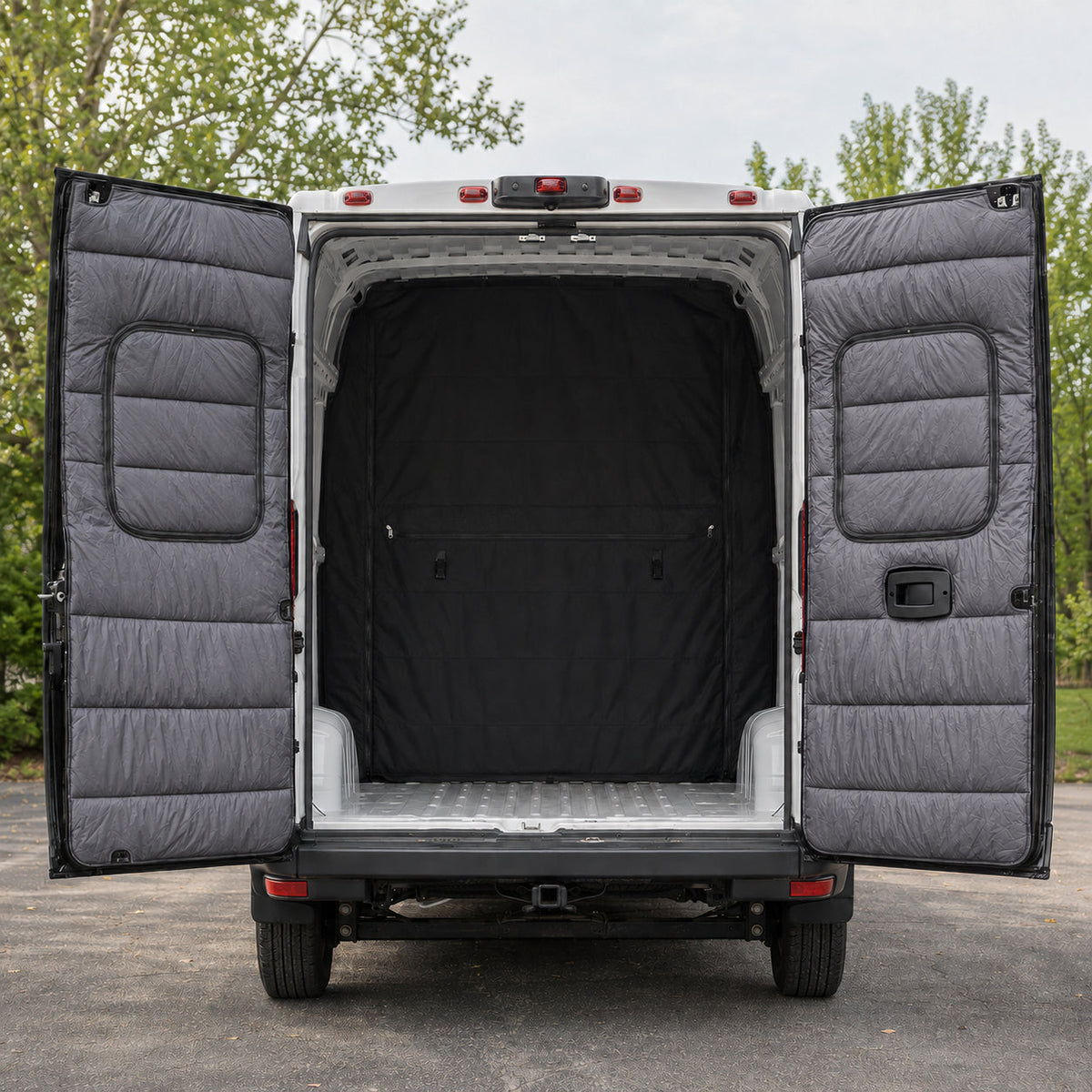 Maxx Cover Pro insulated rear door covers for the Ram ProMaster High Roof, Dark Gray
