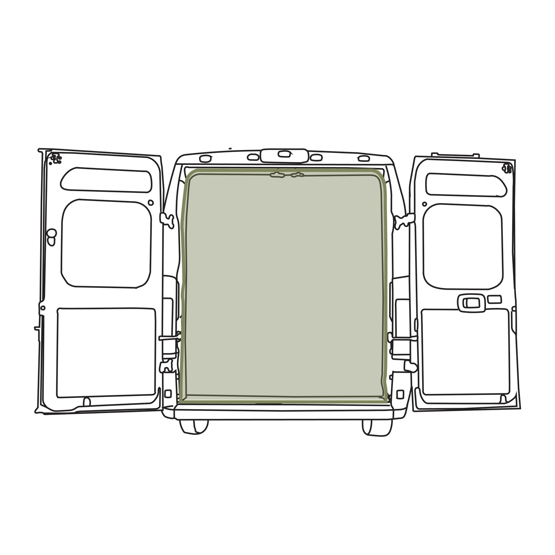 Ram Promaster Bug Screen - Rear Door - Featherbuilt