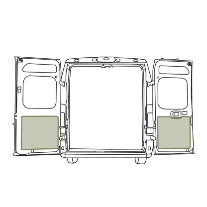 Ram Promaster Lower Rear Door Storage Panels (Rear) - Featherbuilt