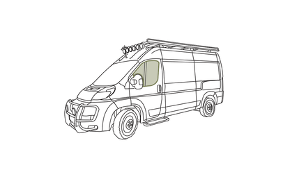 Ram Promaster Reflective Front Door Window Covers (Pair) - Featherbuilt