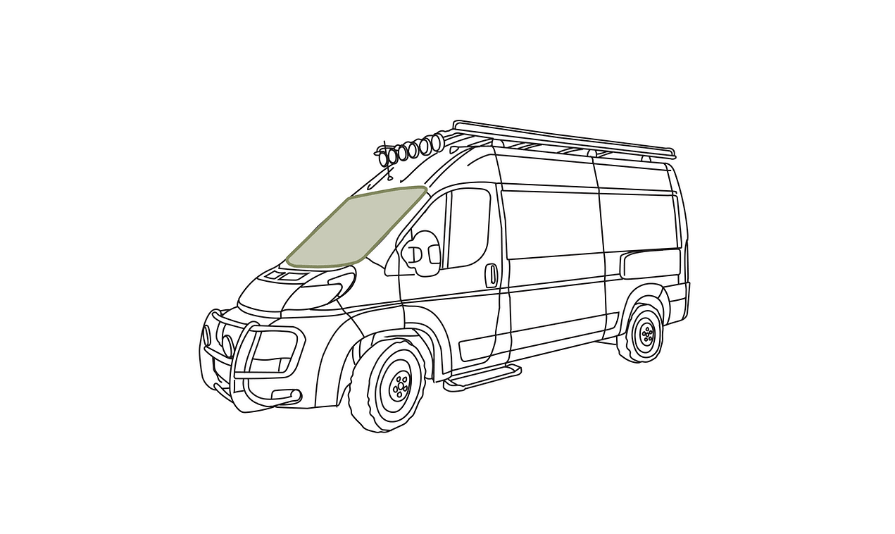 Ram Promaster Reflective Front Windshield Cover - Featherbuilt