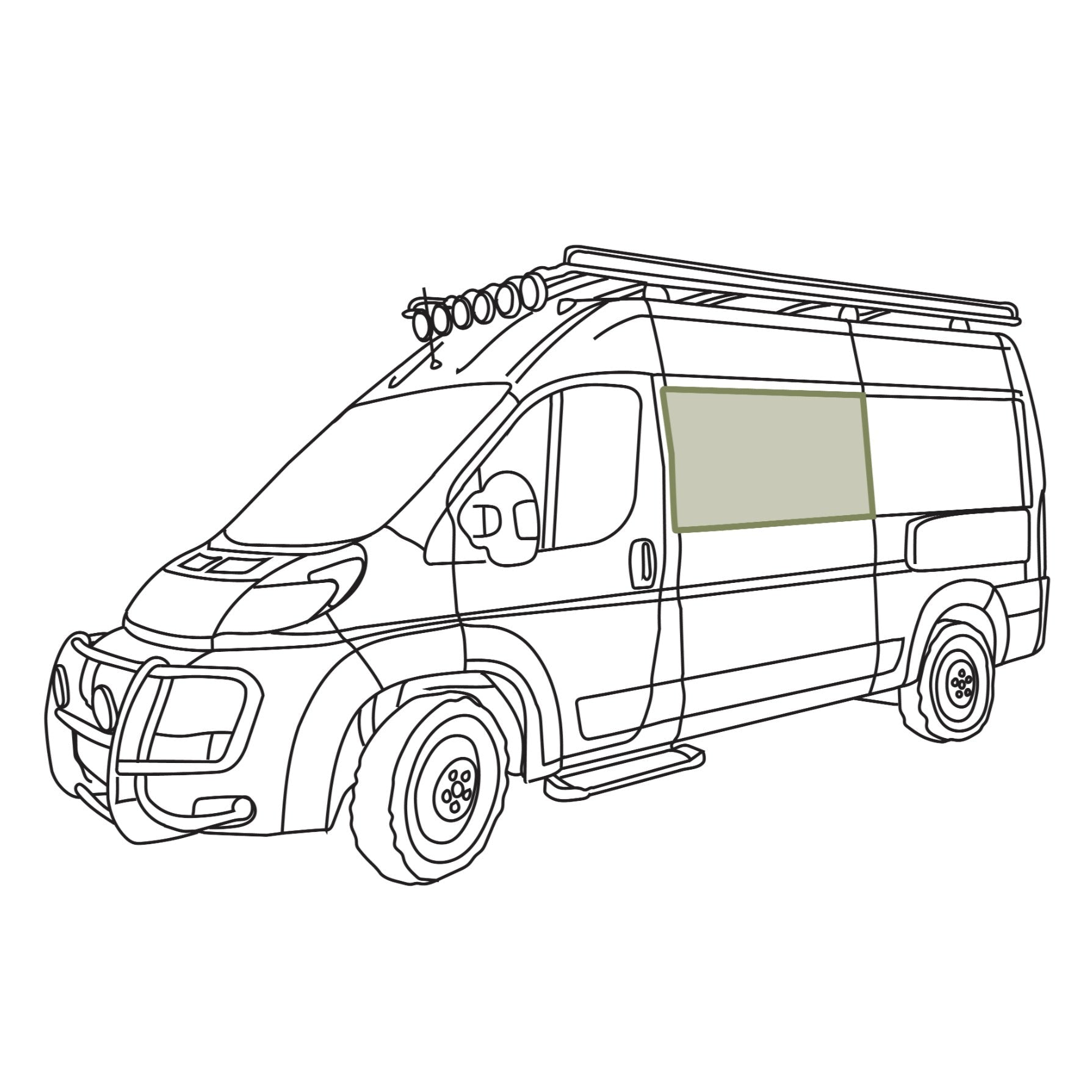 Ram Promaster Stealth Crew Window Cover - Featherbuilt