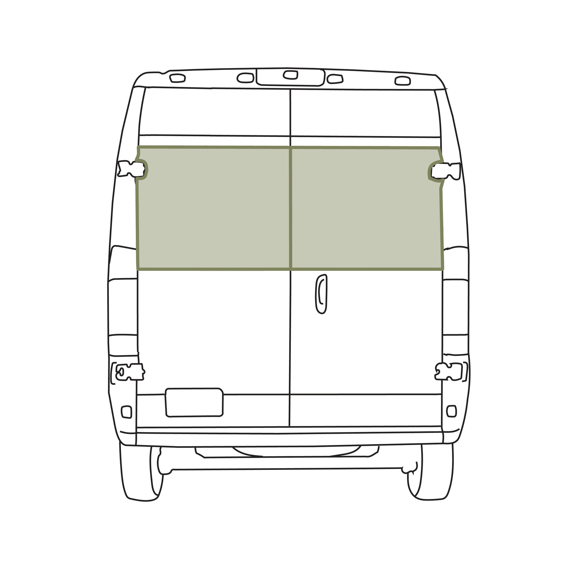 Ram Promaster Stealth Rear Door Window Covers (Pair) - Featherbuilt