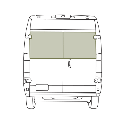 Ram Promaster Stealth Rear Door Window Covers (Pair) - Featherbuilt