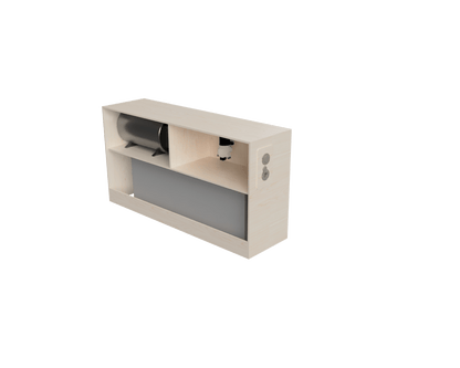 Sprinter Wheel Well Water Cabinet - Featherbuilt rendering