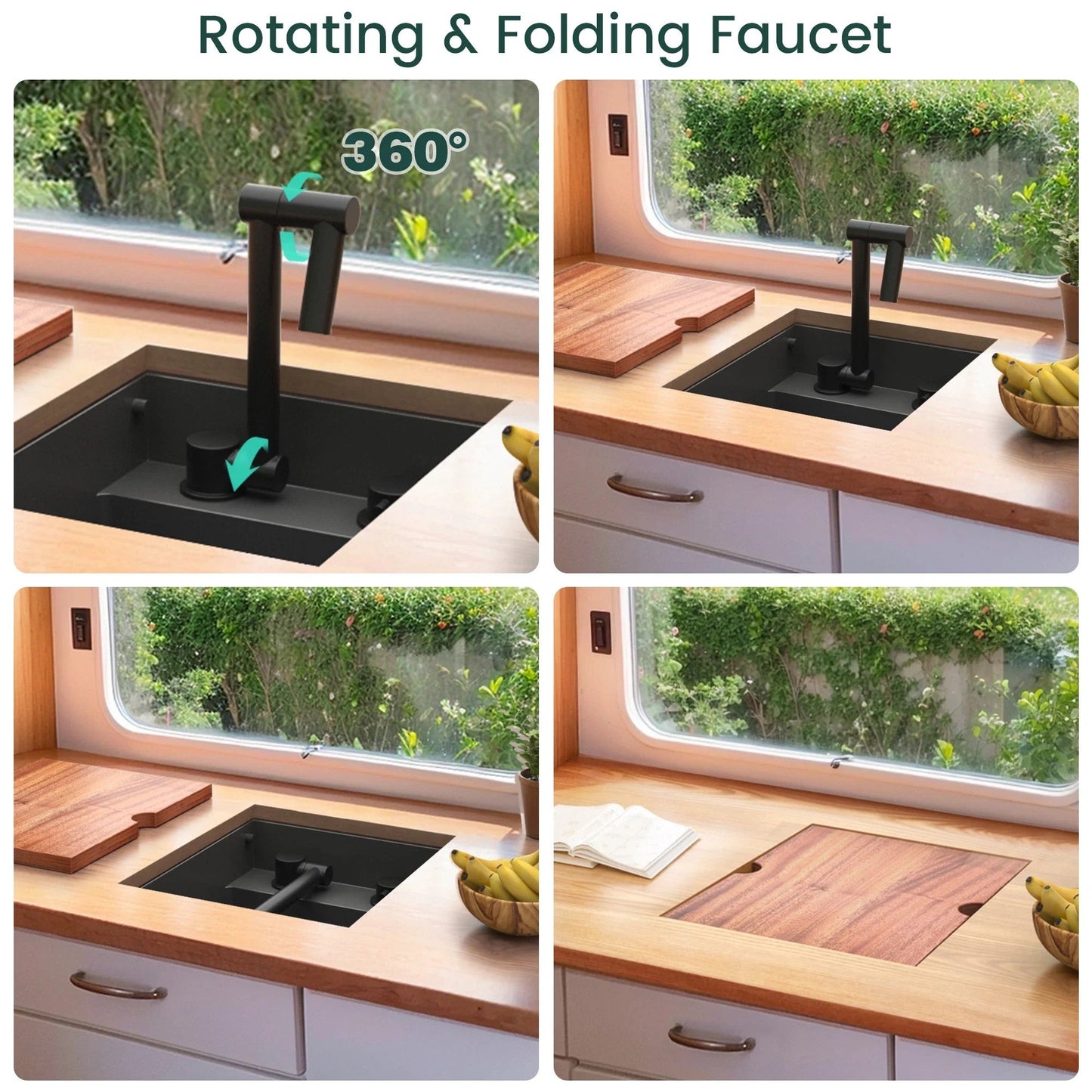 TORVA Undermount Sink with Folding Faucet - Featherbuilt