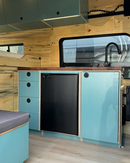 Transit Driver Side Fridge Cabinet - Featherbuilt