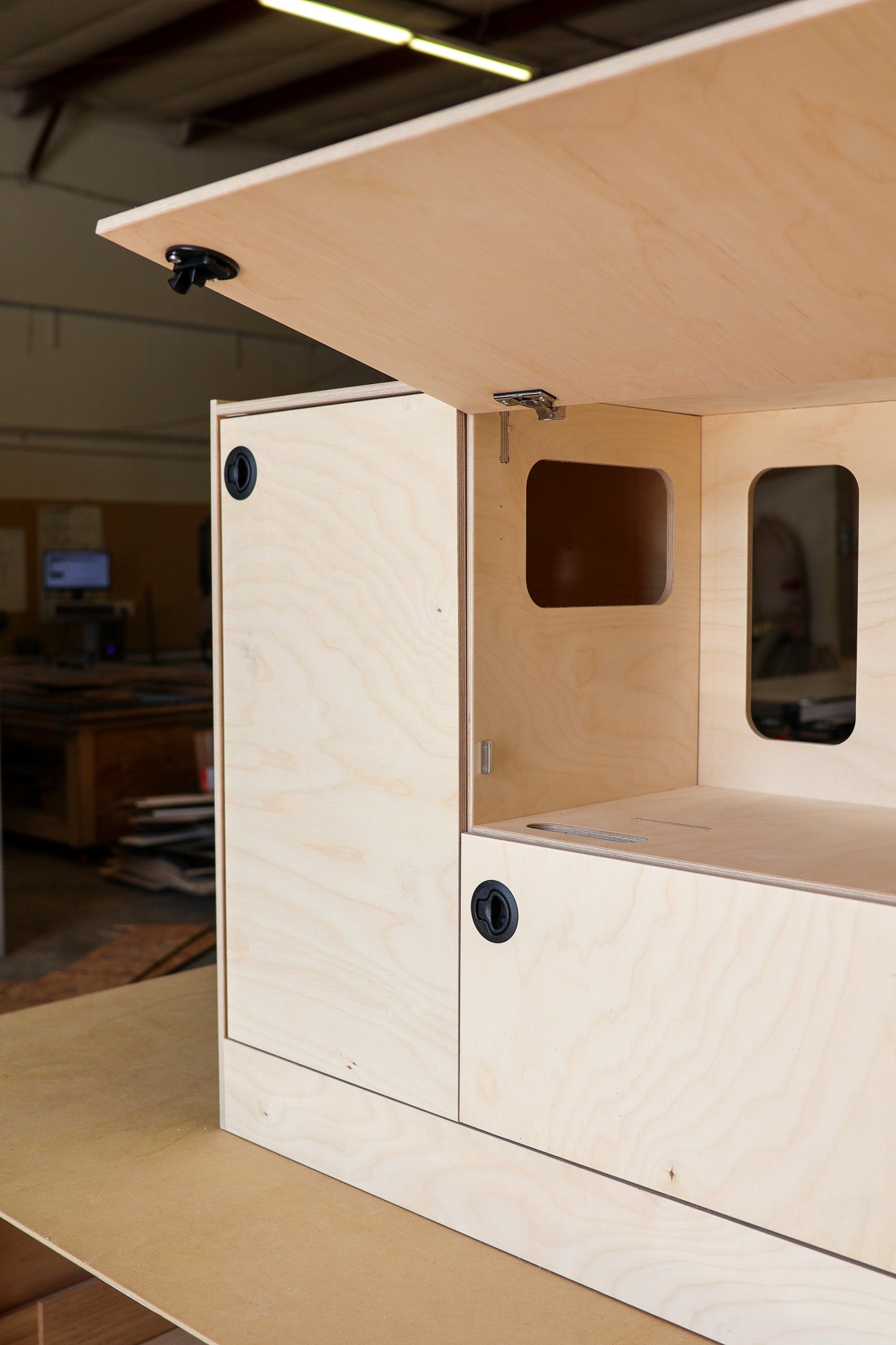 Transit Wheel Well Electrical Cabinet - Featherbuilt