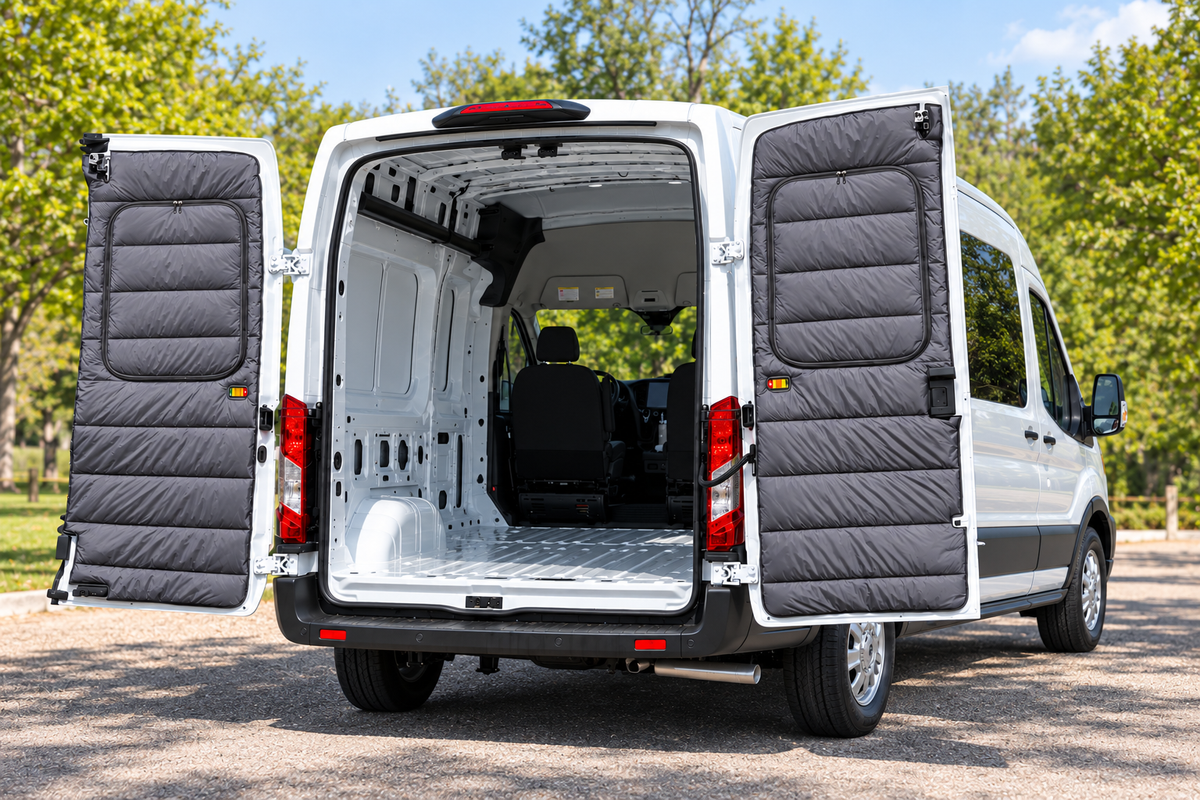 Maxx Cover Pro insulated rear door covers for the Ford Transit Mid Roof